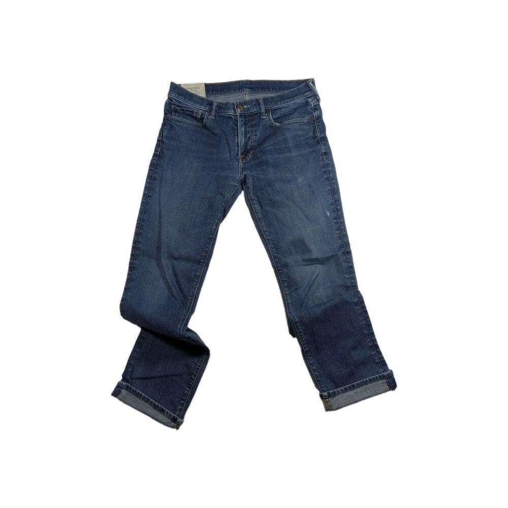 Abercrombie & Fitch Slim Straight Jeans Men's 31x32 Blue Denim Button Fly